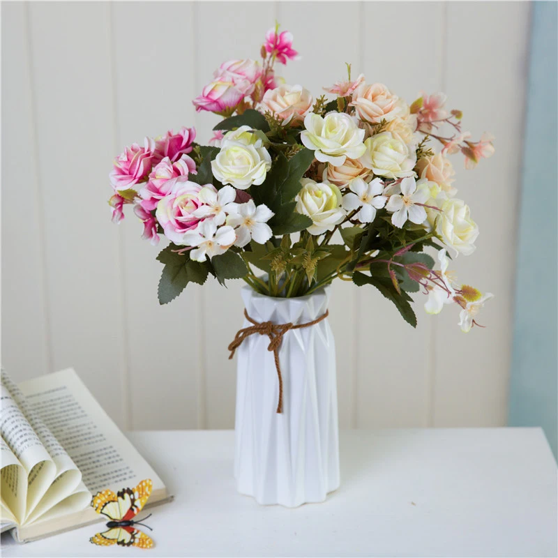 Искусственные цветы азалия цветущая вишня розы реквизит для фотосъемки дома