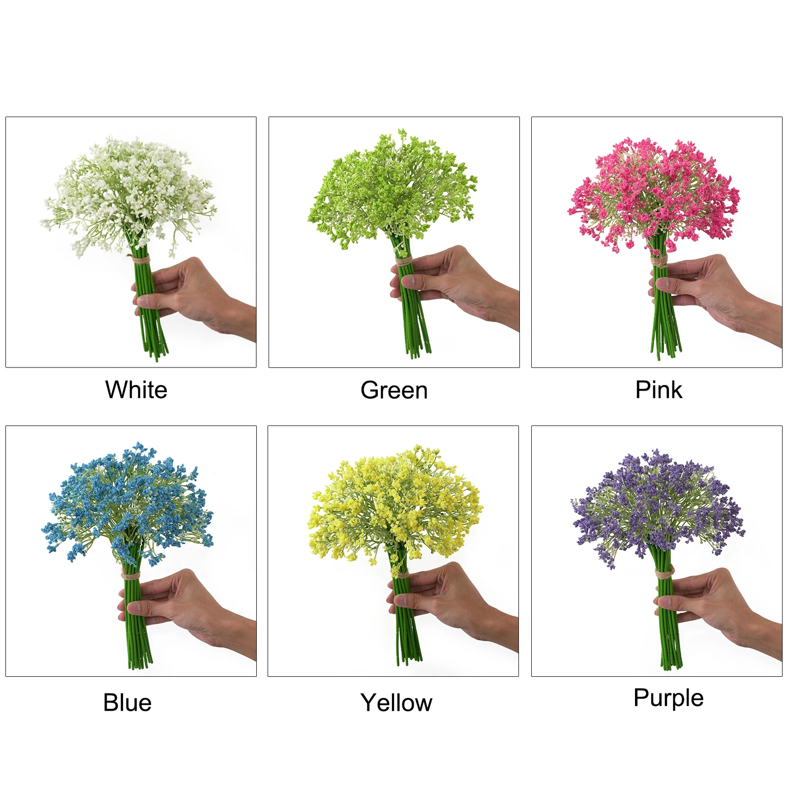 

16 pcs Gypsophila Flowers Artificial Flowers Fake Flowers Real Touch Flowers for Wedding Decoration Home Party Decoration Favor