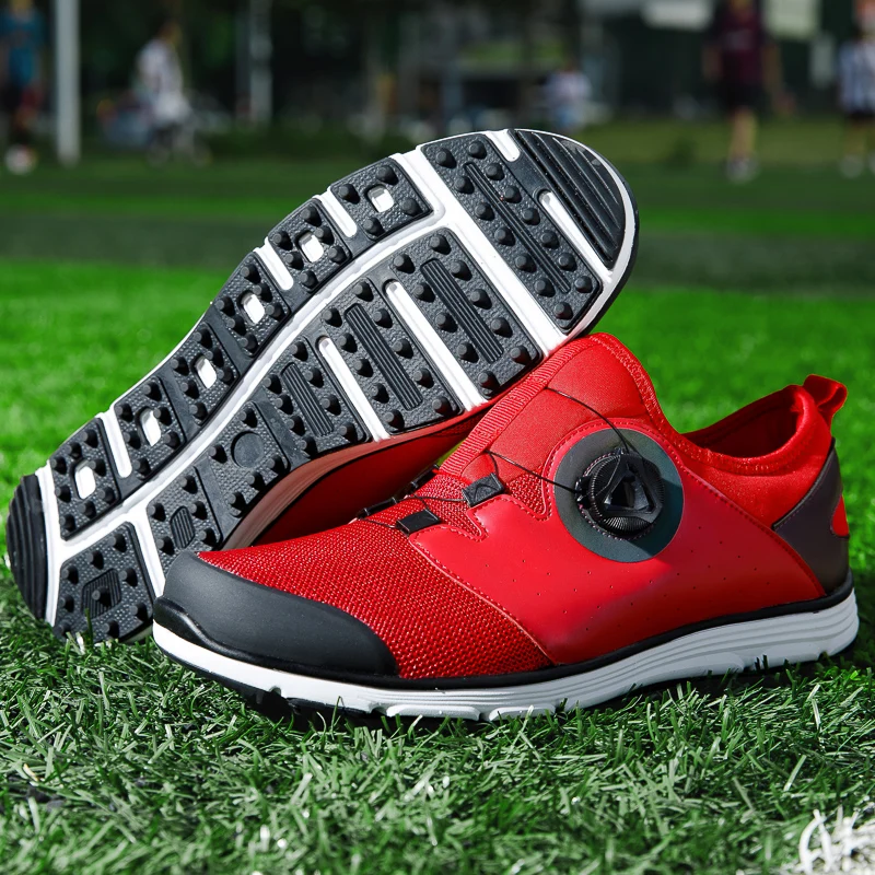 Black Red Lightweight Golf Shoes Trainers Athletic Walking Sport Shoes Coach