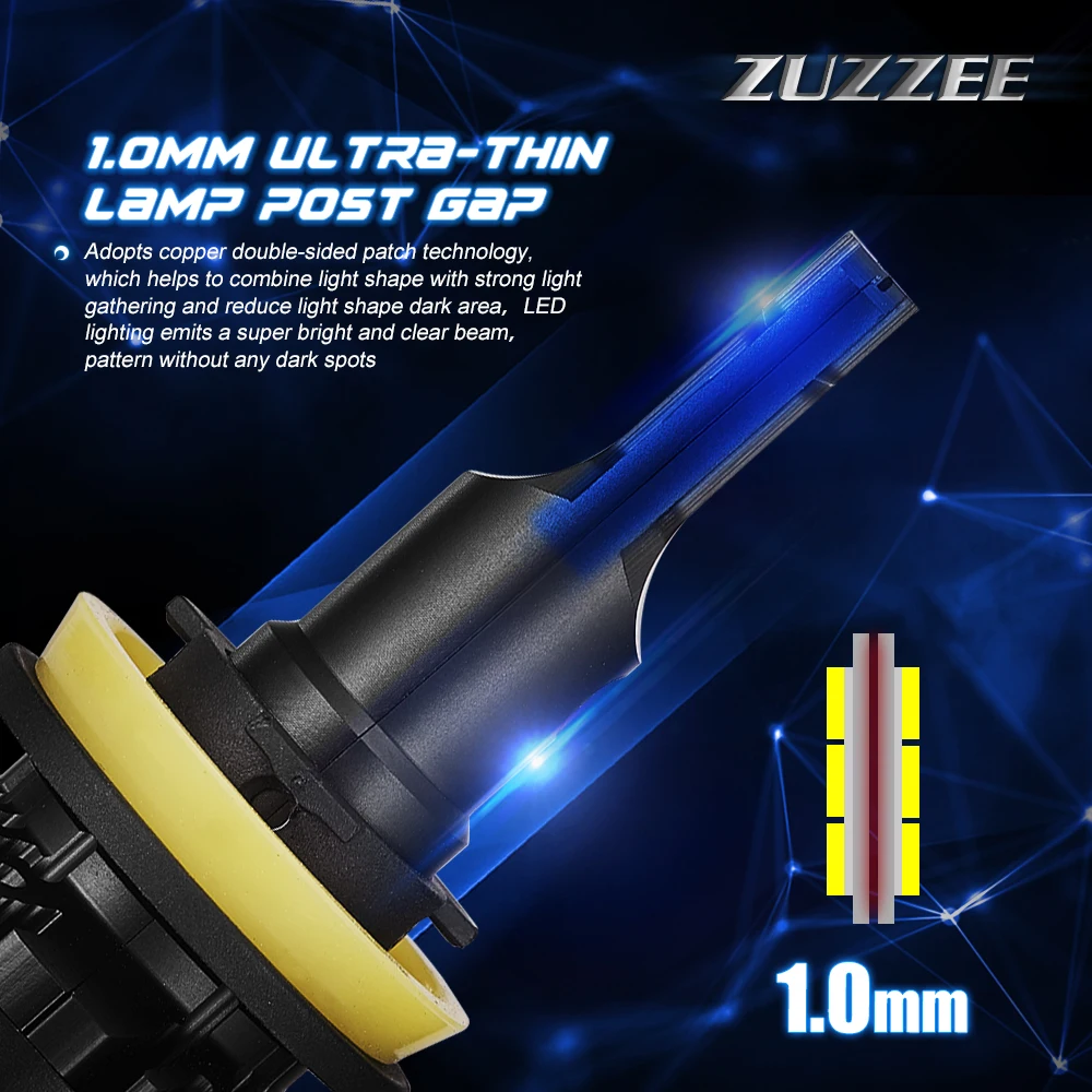 DC12V-24V 70 Вт 1 пара H11 автомобильные A385-N7 8 светодиодных ламп 6000 К 360 ° луч фары с