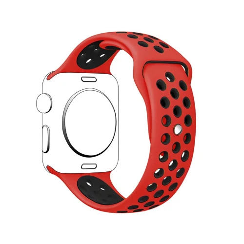 red black 14 Спортивный ремешок для часов для apple watch группа 4 5 44 мм 40 мм, 42 мм, 38 мм, версия наручных часов iwatch, браслет series 5/4/3/2/1 силиконовый ремешок для часов с резиновой лентой - Цвет ремешка: red black 14