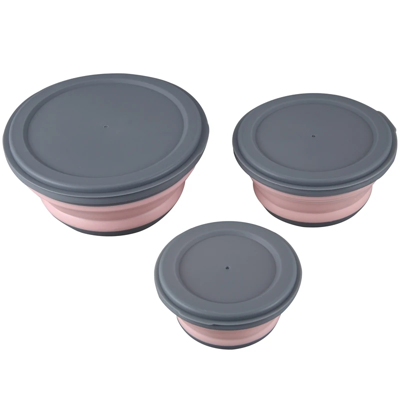 3 шт./компл. наборы чашек Силиконовый складной Ланч-бокс складная миска