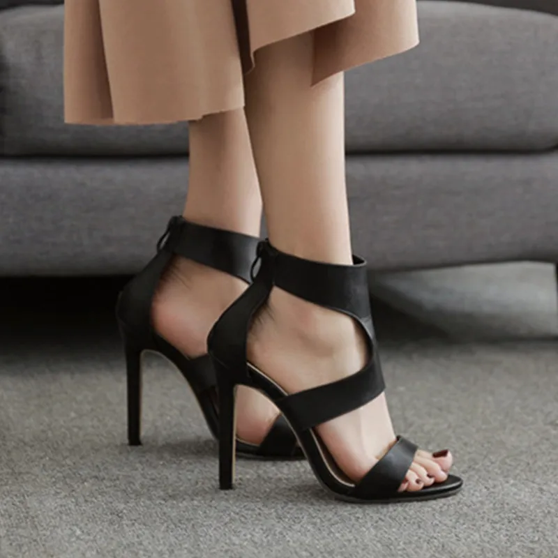 Женские босоножки с открытым носком босоножки-гладиаторы на высоком каблуке в