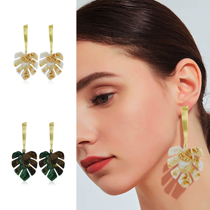 Индивидуальные модные серьги в виде кленового листа стиле Харадзюку С уксусной