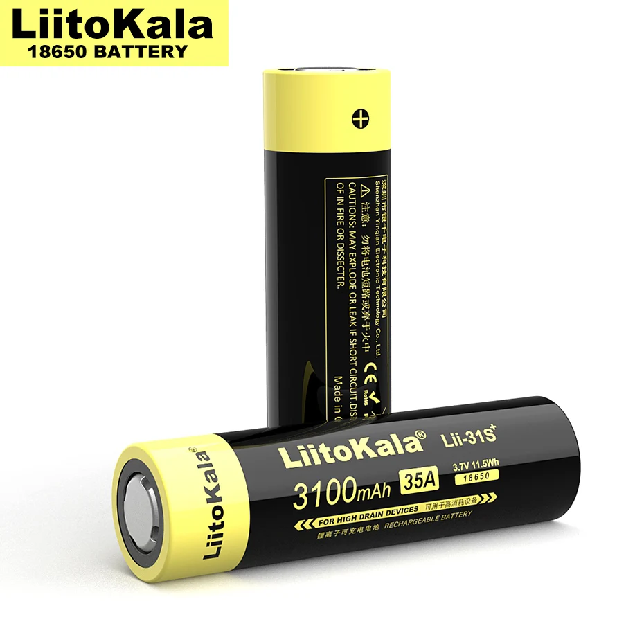 Аккумулятор LiitoKala Lii-31S 18650 литий-ионный аккумулятор 3 7 в 3100ма 35 А для высокой