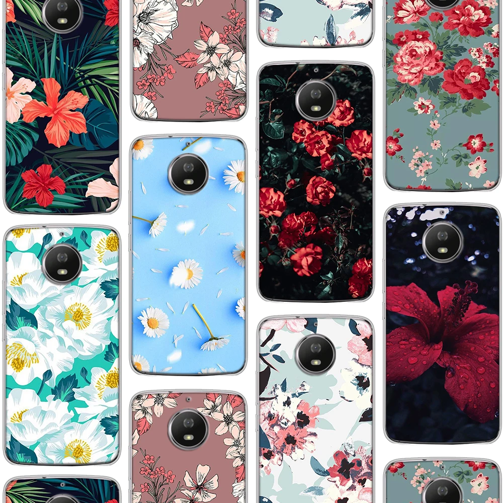 

ciciber Fashion flower rose Case For Motorola Moto G7 G6 E6 G5 G5S E5 G4 E4 Z2 Z3 ONE X4 C EU Plus Play Power Silicone Funda TPU