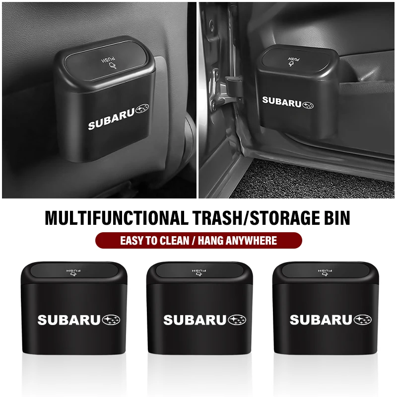 

Car Styling Rubbish Bin Multifunction Pressing Type Garbage Organizer Storage Box Trash Can For Subaru Impreza Forester Tribeca