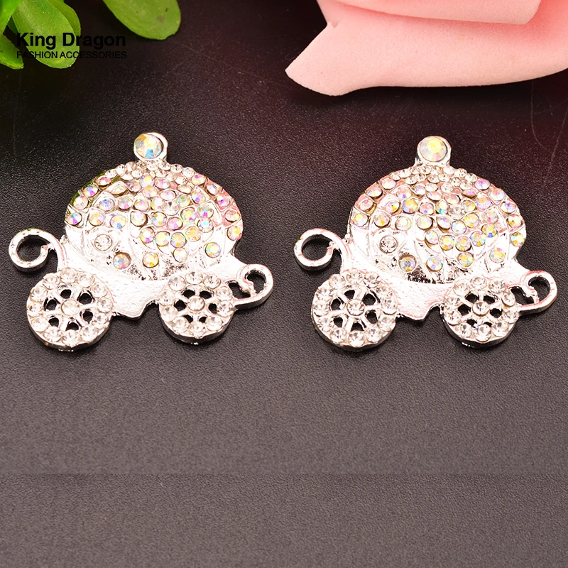 New Arrival Rhinestone Princess Carriage AB Color Used On Hair Craft Flat Back 20pcs/lot 32MM KD282 | Дом и сад