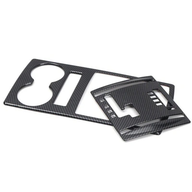 

2PCS for Mitsubishi Pajero 2007-2019 Car Central Control Gear Shift Panel Cover Water Cup Holder Trim Frame Accessories