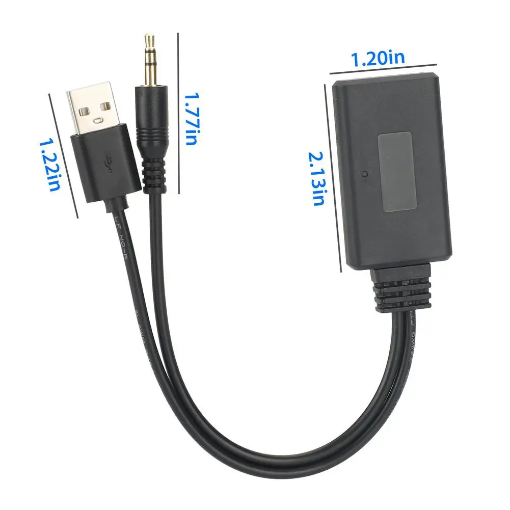 

Bluetooth 5.0 Receiver Adapter Usb + 3.5mm Jack Stereo Audio For Car Aux Speaker