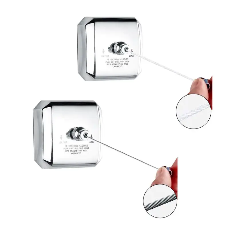 

Retractable Clothesline 304 Stainless Steel Nylon with Adjustable Rope String 667A