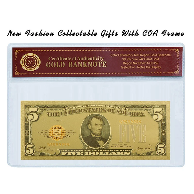 Горячая Распродажа наборы американских золотых банкнот Золотая фольга