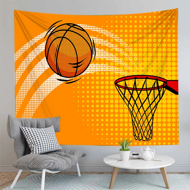 

3D Basketball Tapestry Wall Art Hanging Dorm Home Decor