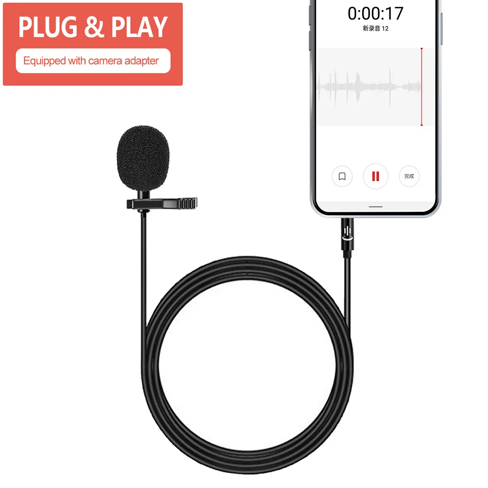 Петличный микрофон YICHUANG YC-LM10 для iPhone iPad Huawei Samsung с накладным воротником
