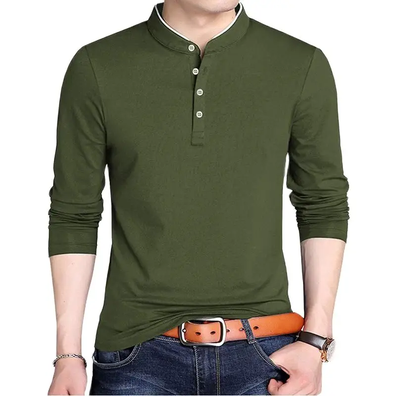 

Autumn Winter Cotton Blend Fresh New HOT SELLING Plus Size tshirts Mens Long Sleeve Pull Over T-Shirt