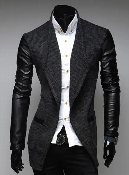 Новинка Осень-зима мужское модное длинное шерстяное пальто 2018 приталенное