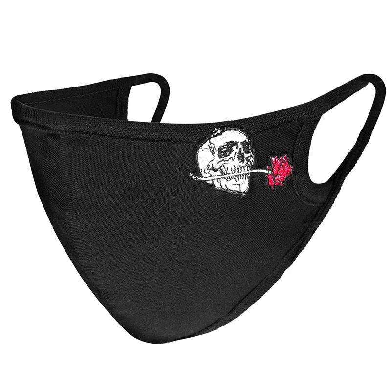 

Devil Fashion Steampunk Men And Women Black Scarf Skull Rose Anti-dust Accessories Adjustable Earhook Facial