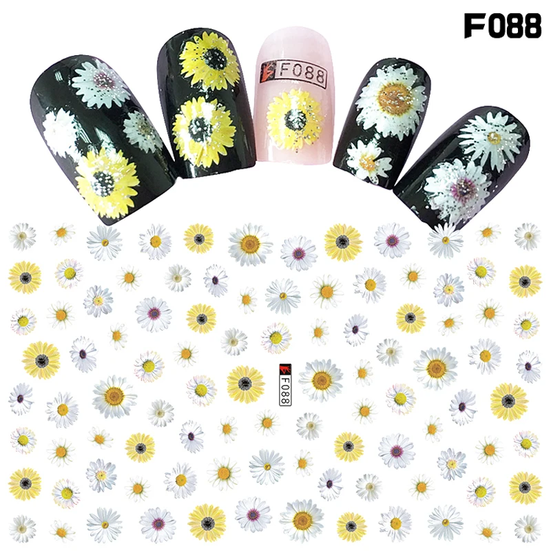 

10PCS 3D Multicolor Flower Nail Sticker Banana Bird Transparent Petal Self-adhesive Nail Slider Diamond Nail Decoration