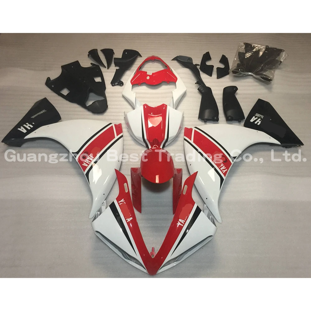 

White Red prints YZFR1 2009-2012 Injection Molding Motorcycle Fairing Kit For YAMAHA R1 2010 2011 Full Complete Cover Guard