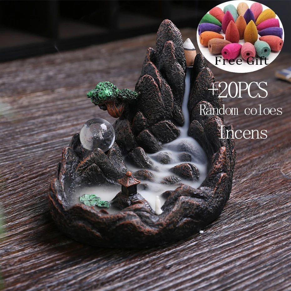 Конусы для благовоний Водопад подставка из смолы горелки 20 шт.|Благовония и