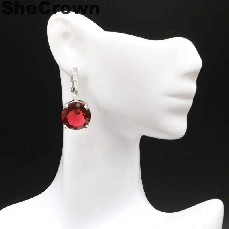 Серьги с крупным камнем диаметром 32x15 мм круглые серебряные сережки розовым