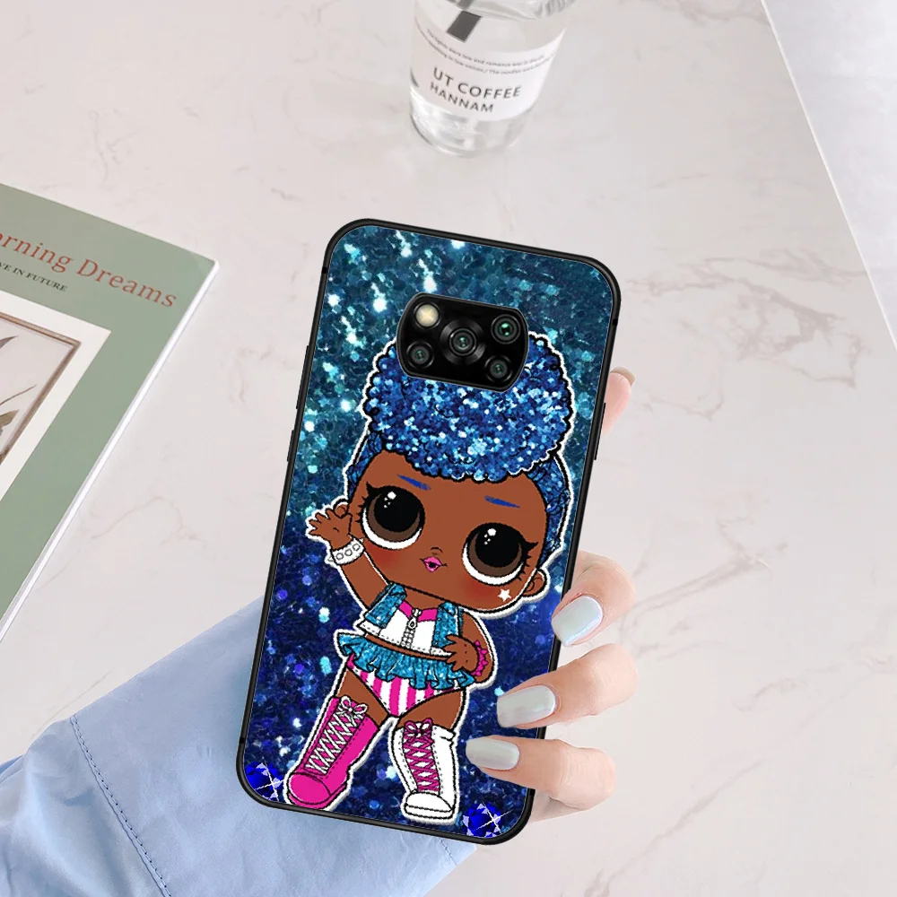 

Cartoon Cute Lols dolls Girl Phone Case Cover Hull For Xiaomi Mi A2 A3 8 9 SE 9T 10 10T Lite Pro Ultra Poco X3 black Etui 3D
