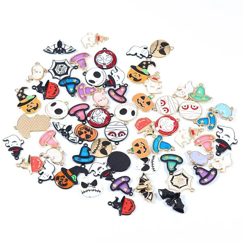 Эмалевые Подвески на Хэллоуин смешанные конфеты призрак тыква летучая мышь паук