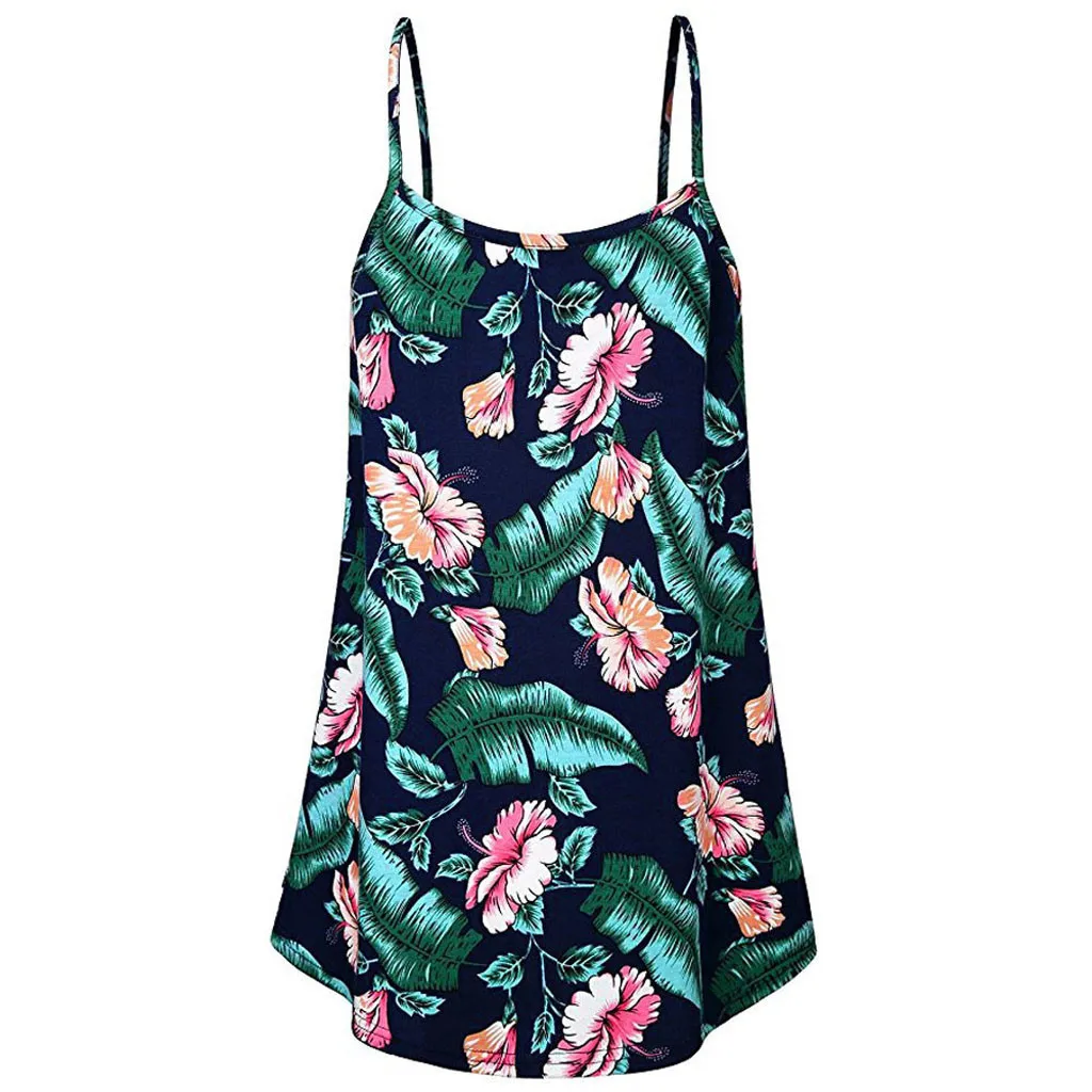 Укороченный топ Женский Летний жилет без рукавов с печатным рисунком рубашка