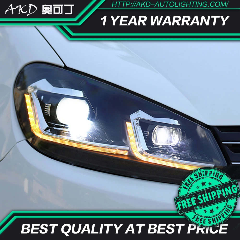 AKD автостайлинг фара для VW Golf 6 фары 2010-2012 светодиодный ная DRL сигнальная лампа Hid