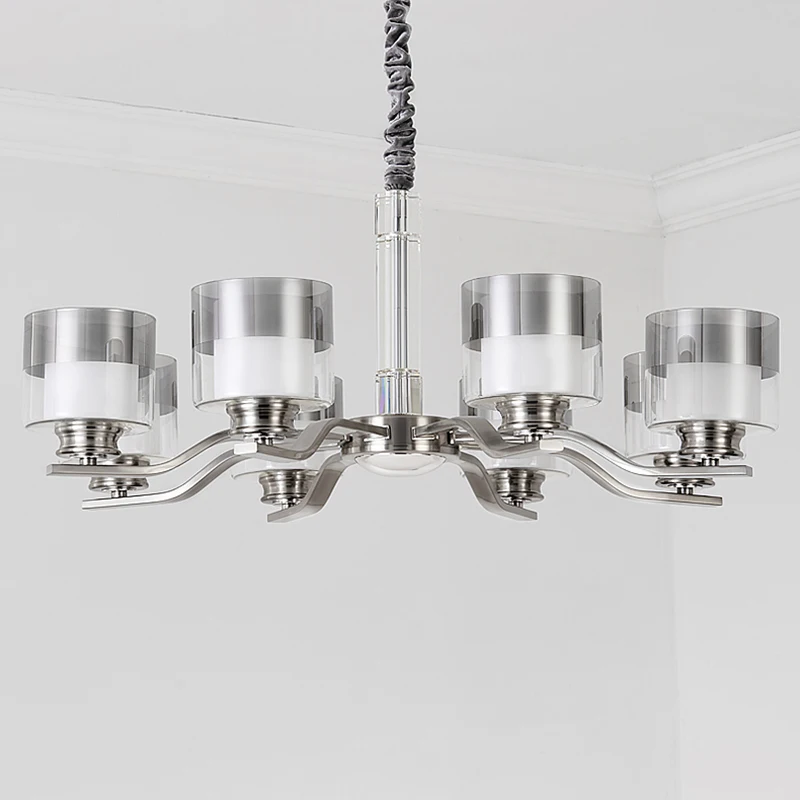 

Modern Nickel Led Pendant Lights Living Dining Room Decor Led Pendant Chandeliers Lamp Bedroom Suspension Hanging Light Fixtures