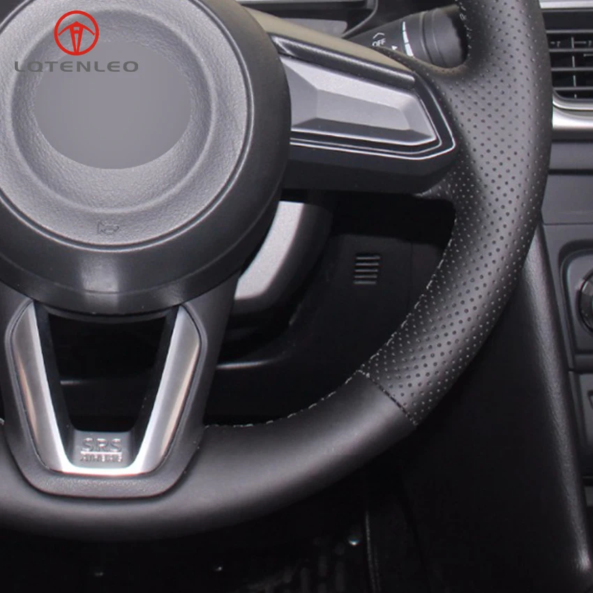

LQTENLEO Black PU Artificial Leather Car Steering Wheel Cover for Mazda 3 Axela 2017 2018 Mazda 6 Atenza 2017 2018 CX-5 CX5 2017