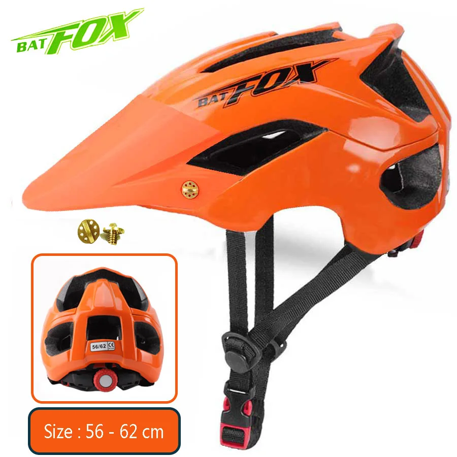 5002-Orange-Orange BATFOX велосипедный шлем для велосипеда MTB велосипедный шлем Новинка оранжевый черный мужской женский горный шоссейный велосипед цельные литые спортивные шлемы - Цвет: 5002-Orange-Orange