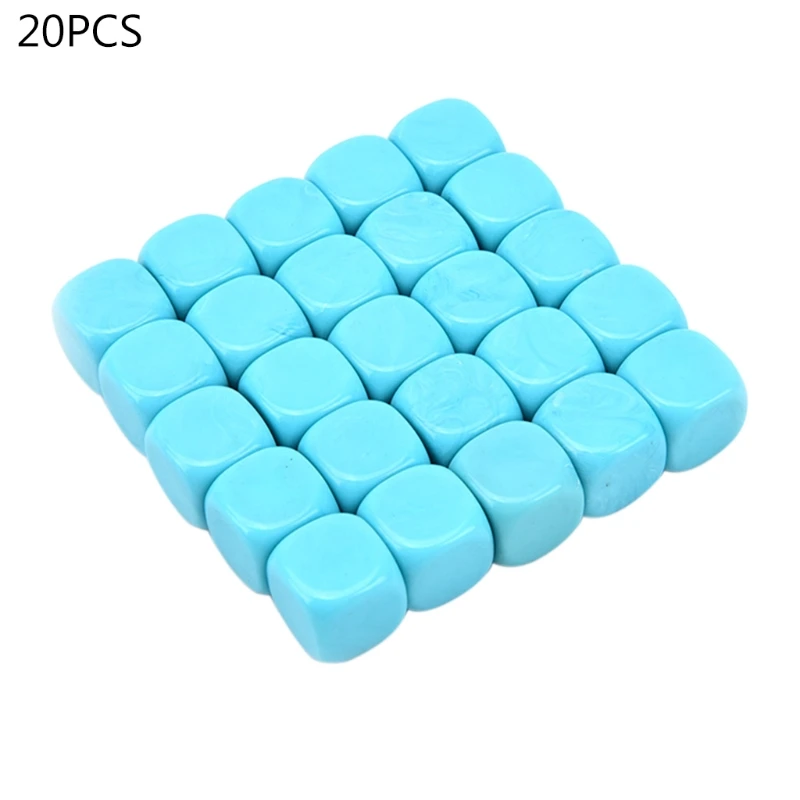 

2021 New 20pcs 16mm Dice Filleted Corner Blank Dice 6 Sided DIY Engravable Teaching Dice