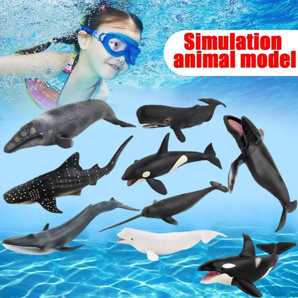 

Giant Ocean Sealife Animals Model Bule Whale Shark The Sperm Whale Turtle Unicorn Whale Kids Soft Gelatin Learning Toy Children