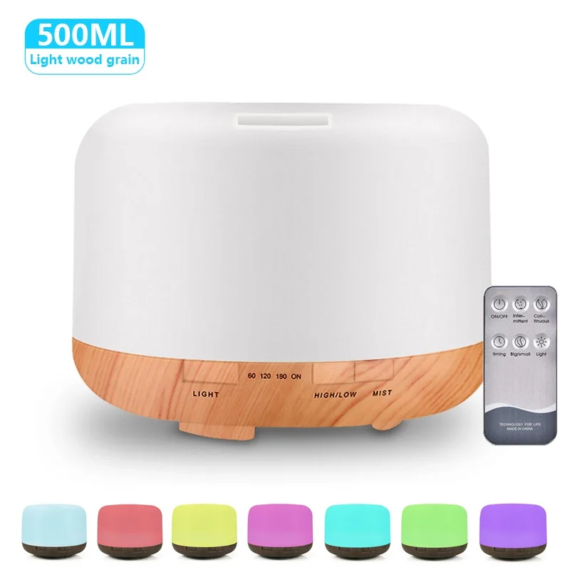 

Air Humidifier Essential oil diffuser 300ML 500ML Ultrasonic Cool Mist Maker Fogger Humidifier LED Lamp Aroma Diffuser Electric