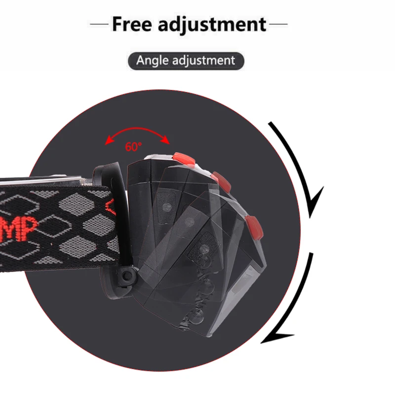 

LED Headlamp Sensor 6 Modes Hands-Free USB Rechargeable Headlight with Red Lights ALS88