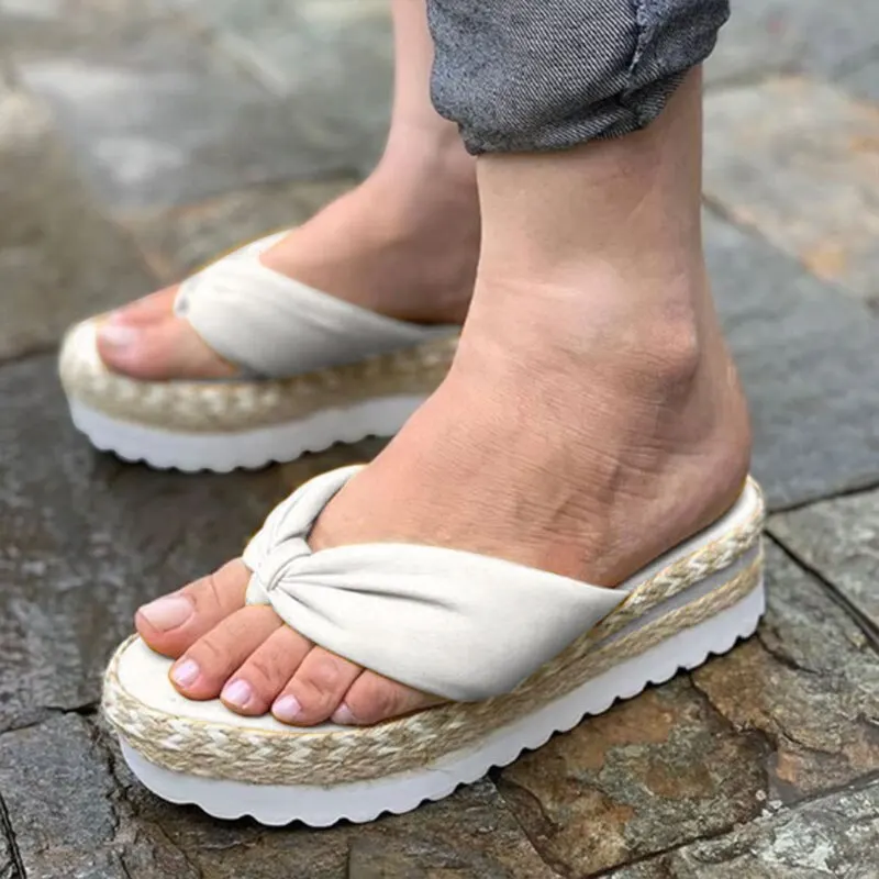 

Women Sandals Platform Sandals Shoes Women Bow 2020 Summer Sandals Slipper Indoor Outdoor Flip-flops Beach Shoes Female Slippers