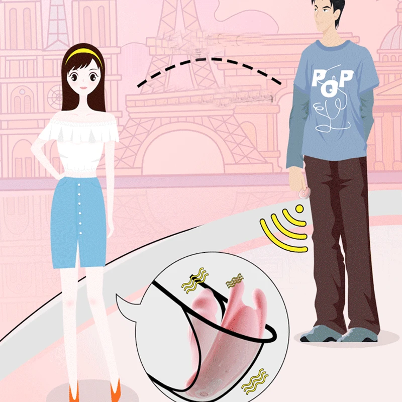 Бабочка-вибратор для женщин с возможностью ношения, стимулирующий точку G и клитор, с беспроводным пультом управления в трусиках.