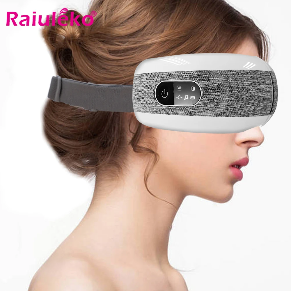 

Умный массажер для глаз, Электрический Вибрационный Bluetooth-массажер для глаз, компрессионный массажер для глаз с подогревом для удаления уст...