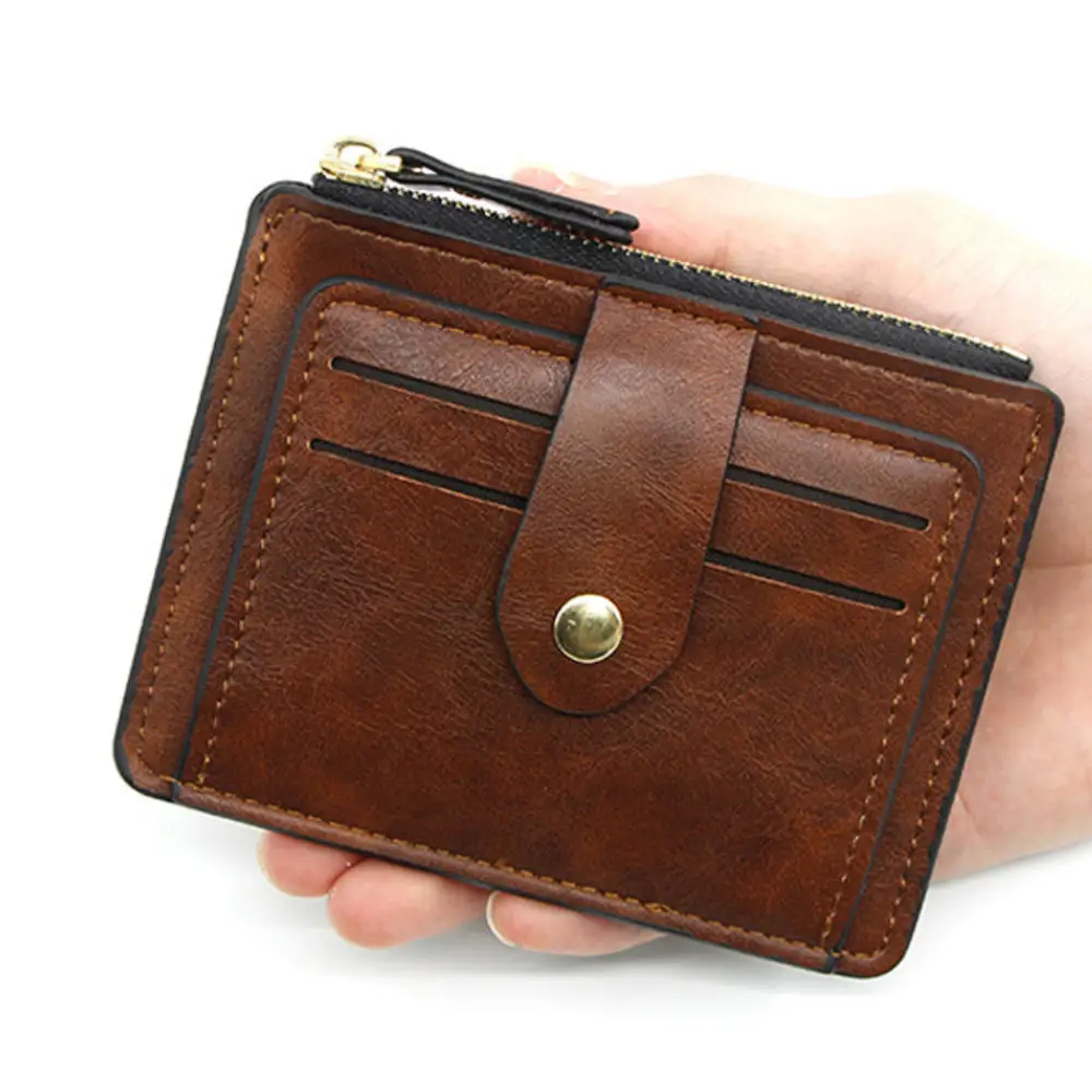 

Credit ID Card Holder Slim Leather Wallet Business Purse Money Case for Men Women Black Fashion Multi-function Short Card Wallet