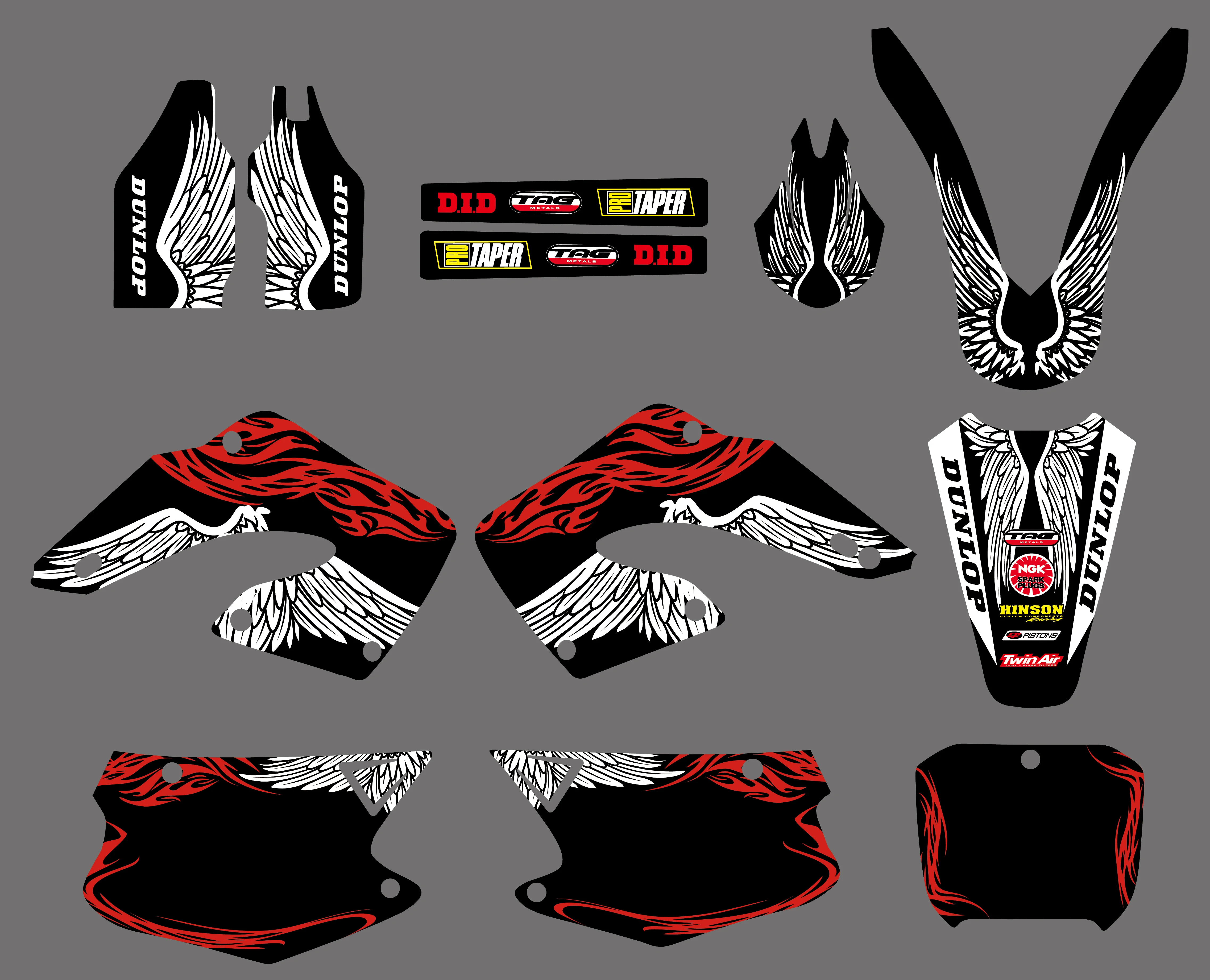 Мотоциклетный новый стиль КОМАНДА ГРАФИКА фон наклейка комплект для Honda CR125 CR250 CR