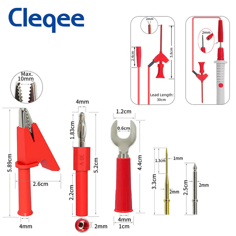 Cleqee P1503E датчики для мультиметра набор тестовых проводов с пинцетом до 4 мм вилки