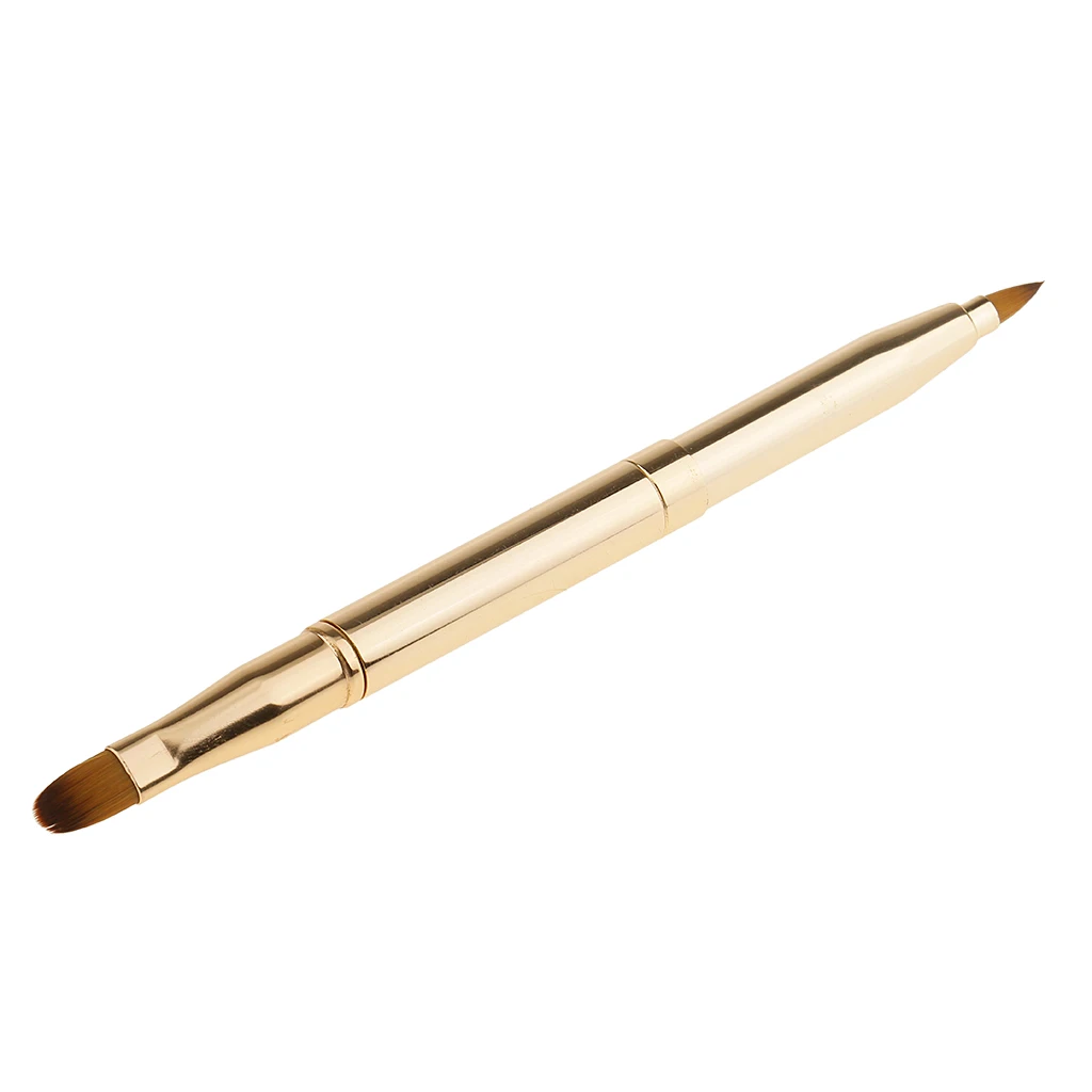 

Retractable Lip Brush Travel Lipstick Gloss Makeup Tool Applicator, Gold Double