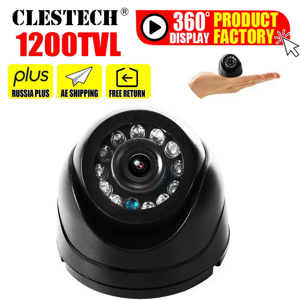 

Very Small! 1/3cmos read 1200TVL Mini Indoor Dome Hd Cctv Security Analog Camera IR-cut 12LED Infrared Night Vision 20m vidicon