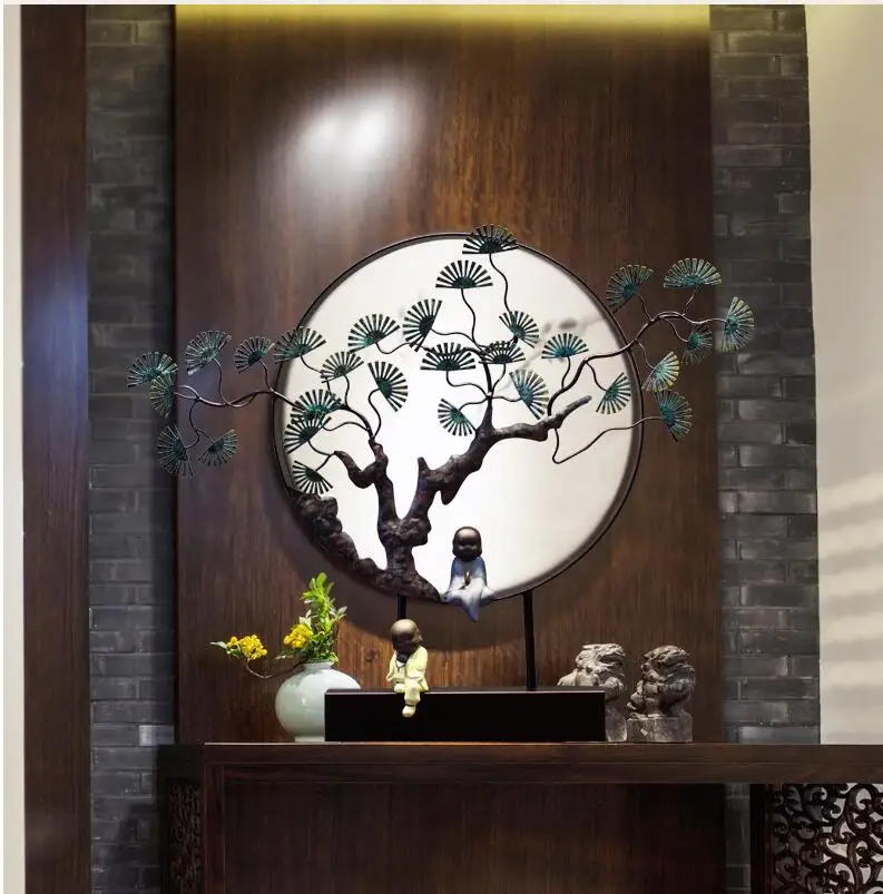 Новое китайское украшение из кованого железа сосны для дома гостиной крыльца