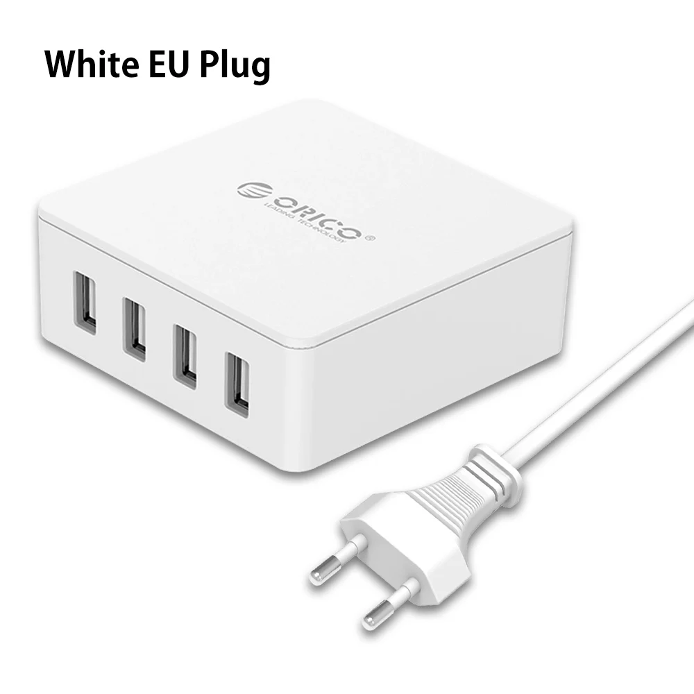 ORICO USB зарядное устройство, 4 порта, европейская вилка, универсальное зарядное устройство для смартфона, 5 В, 6.0A, 30 Вт, выход для Xiaomi iPhone - Тип штекера: Европейский Союз (ЕС)