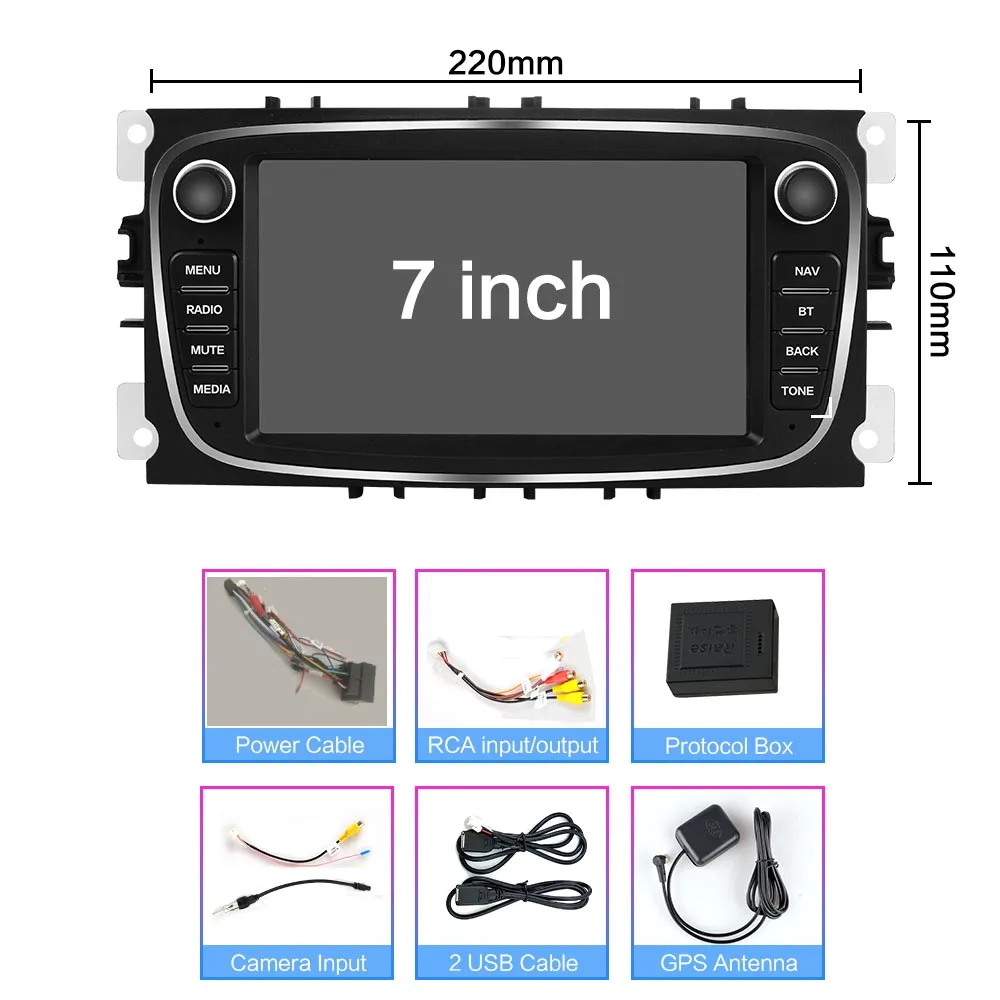 2 Din 7 ''Android для Ford Focus S Max Mondeo MK4 Galaxy C стерео автомагнитола GPS навигация