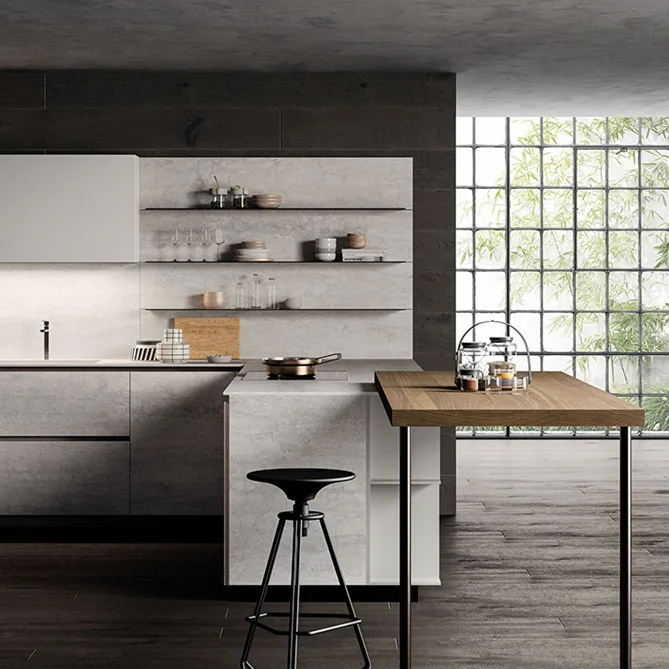 Кухонный шкаф из твердой древесины с матовым покрытием и немецким лаком |