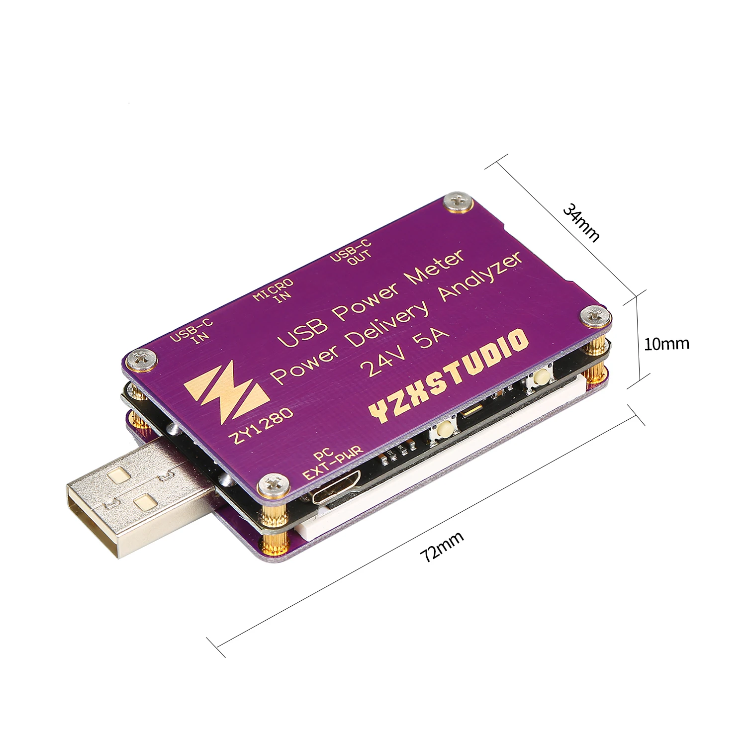ZY1280P USB тестер цифровой дисплей цветной экран ток напряжение Емкость Быстрая
