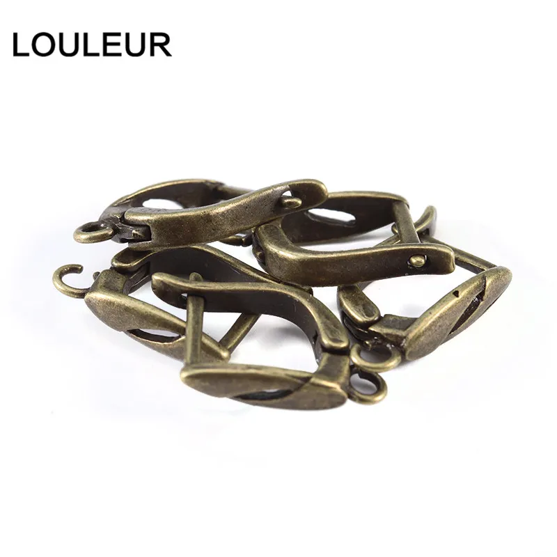 LOULEUR 10 шт. позолоченные серебряные пушки с черным покрытием u-образные крючки для ушей полые крючки Серьги для самодельных ювелирных изделий Аксессуары